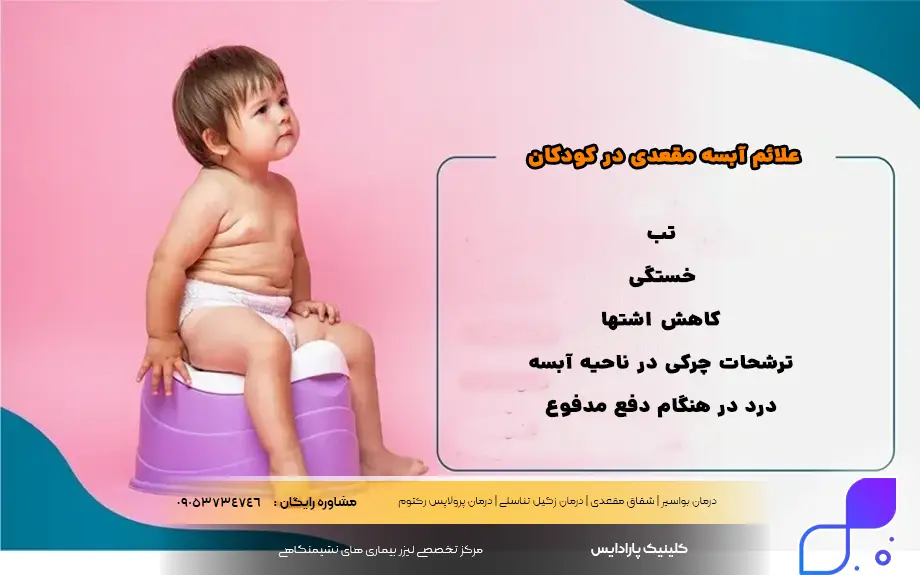 علائم آبسه مقعدی در کودکان