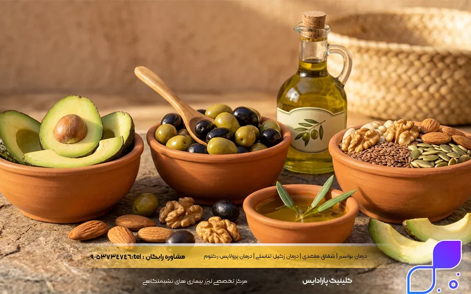 چه بخوریم تا بواسیر از بین برود: روغن زیتون و چربی های سالم